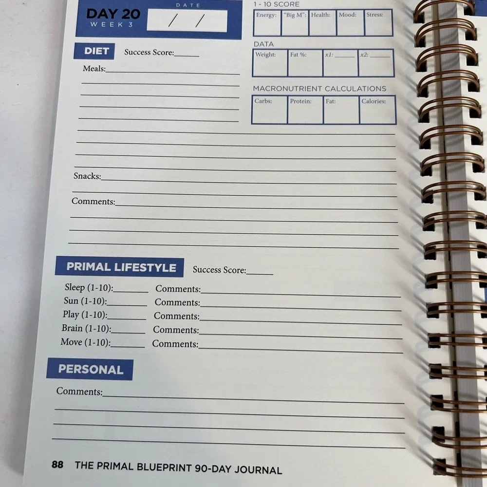 The Primal Blueprint 90-Day‎ Journal: A Personal Experiment (n=1) M Sisson NEW